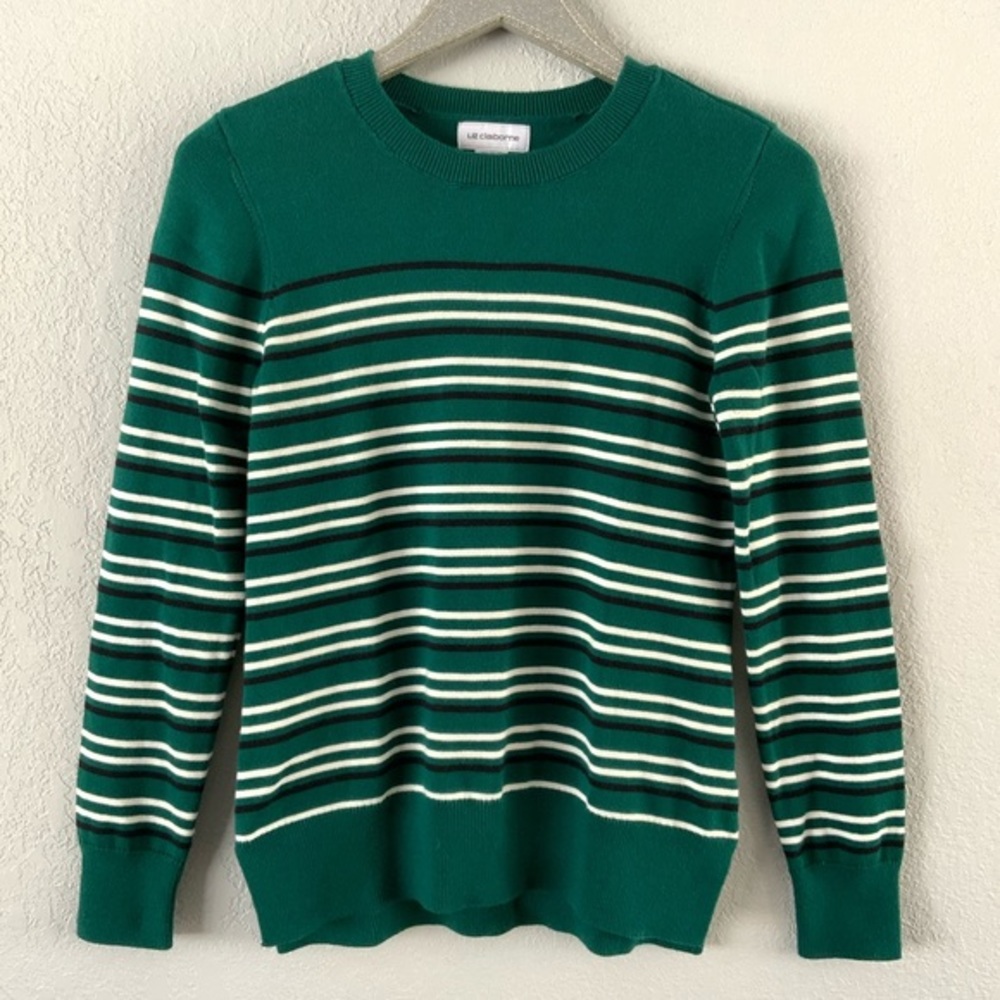 Liz Claiborne Striped Crew Sweater